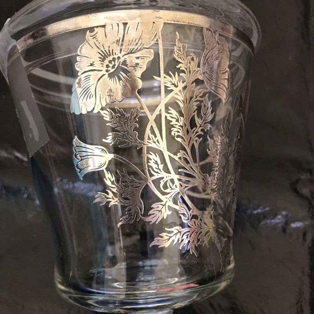 Vintage silver overlay lidded storage / candy jar - Picture 2 of 5